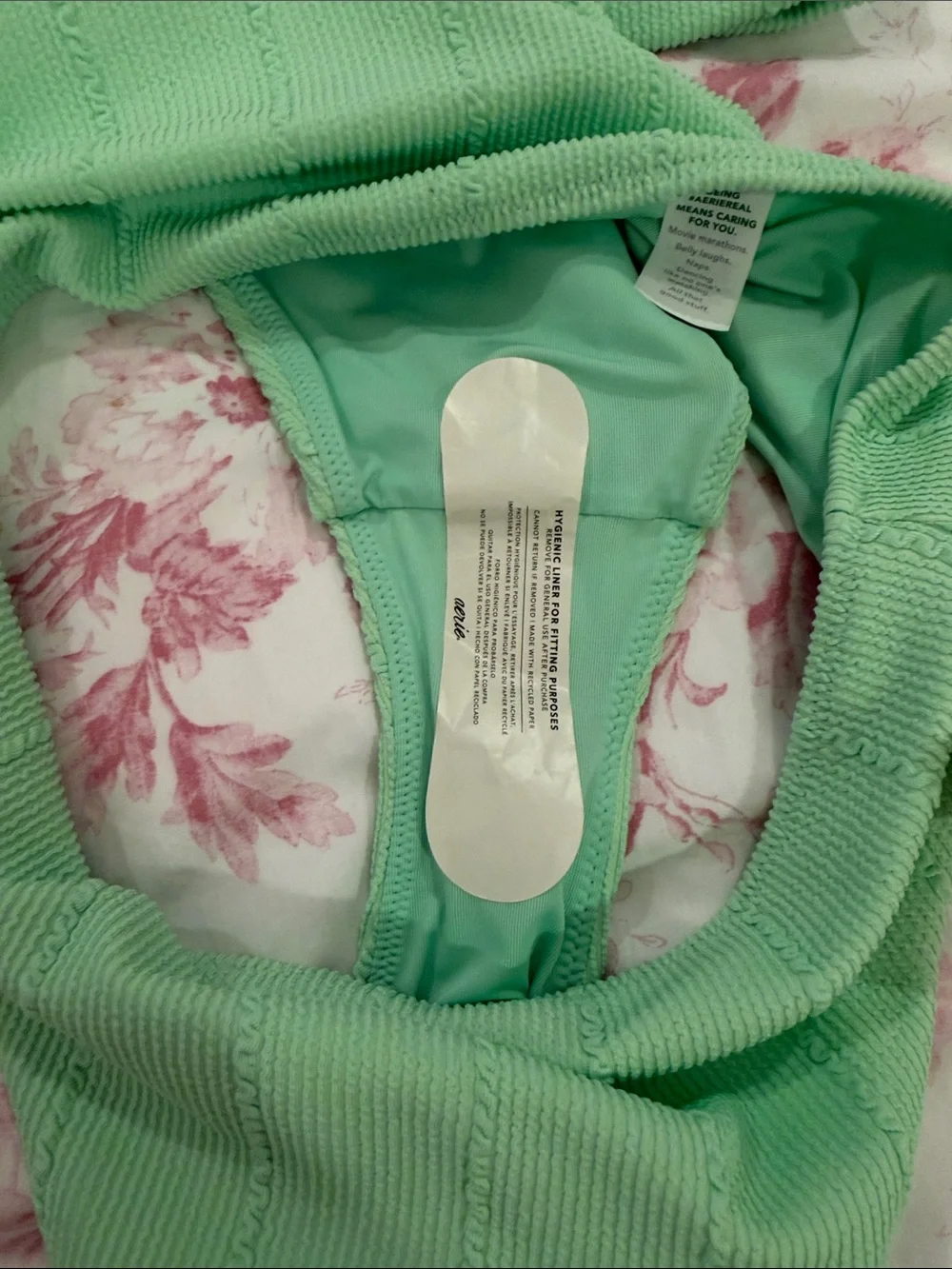 aerie Mint Ribbed Bikini Set